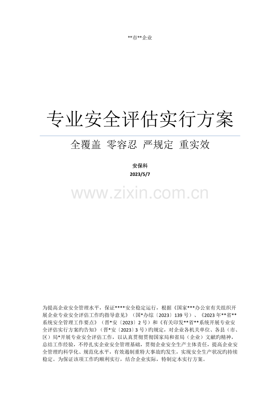专业安全评估实施方案.doc_第1页