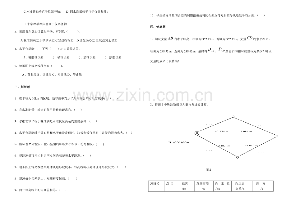 2023年电大建筑专业建筑测量综合练习计解析附答案.doc_第2页