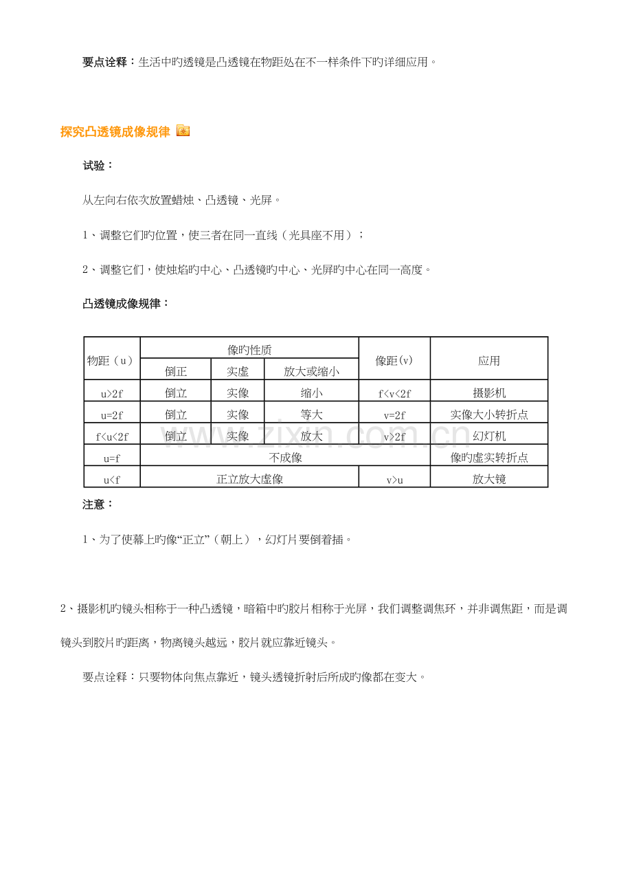 2023年透镜及其应用知识点完美整理版.docx_第2页