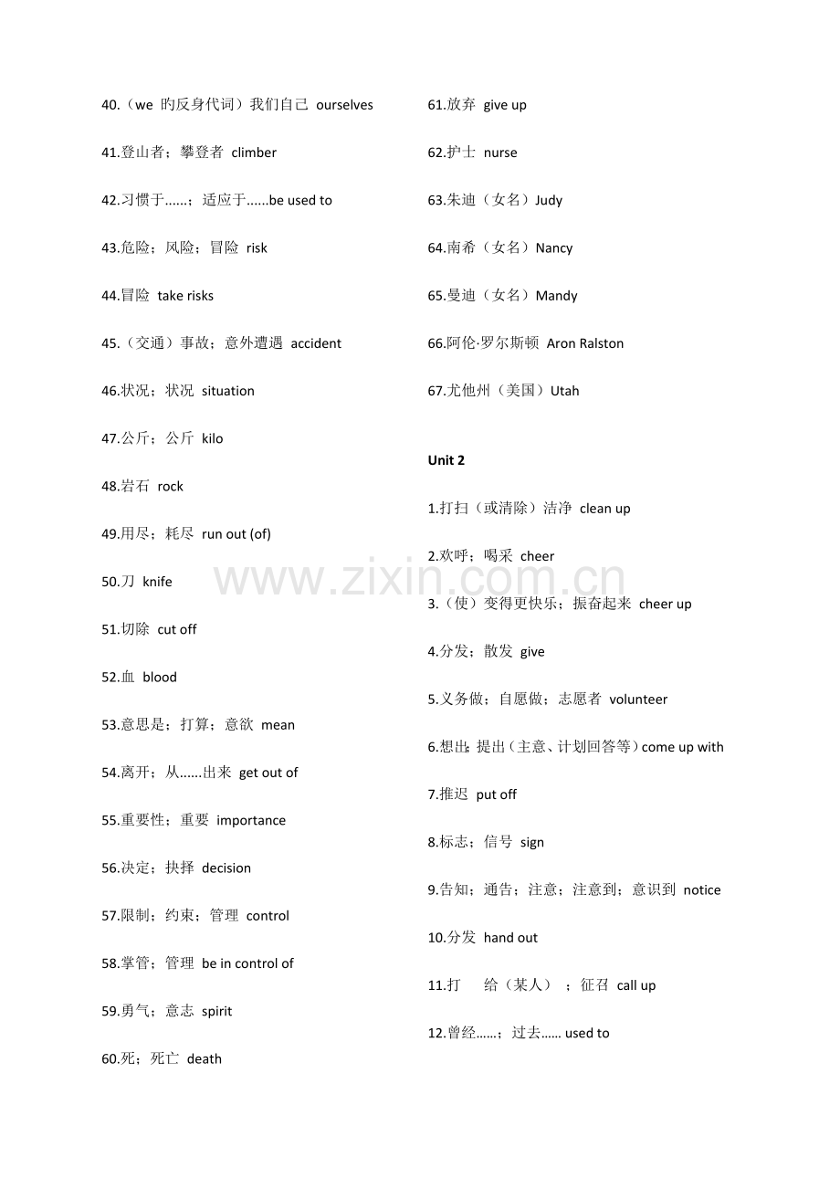 2023年新人教版八年级英语下全册单词表.docx_第2页