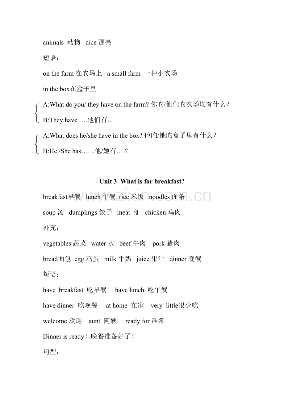 2023年陕西旅游版四年级英语上册期末复习知识点全.doc_第2页