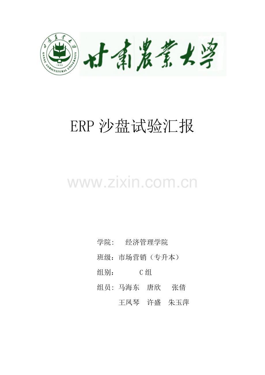 2023年ERP沙盘实验报告.docx_第1页