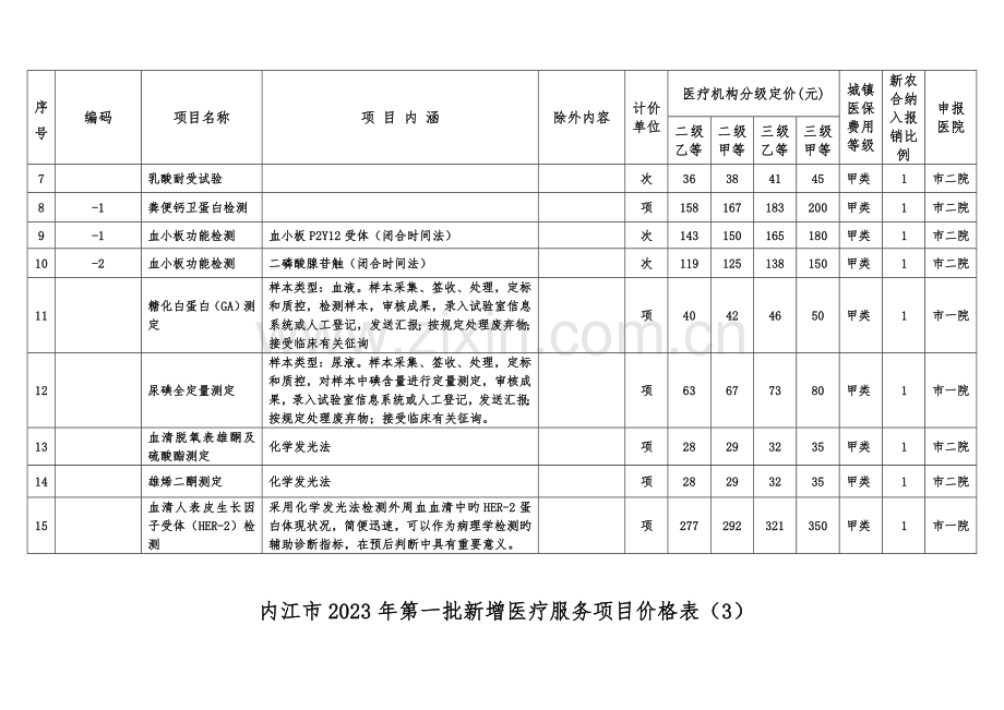 内江第一批新增医疗服务项目价格表.doc_第2页