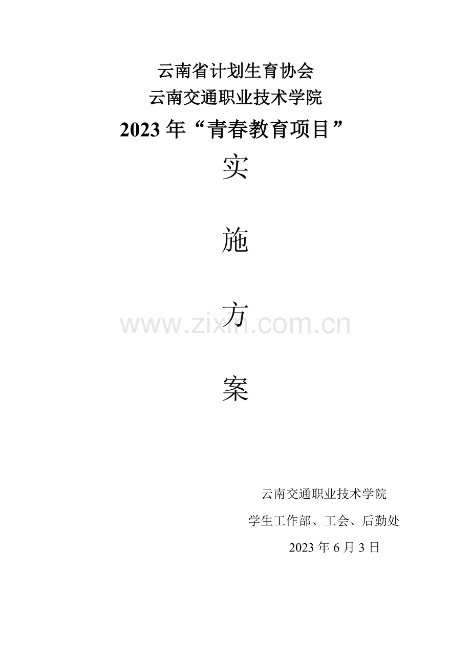 青春教育项目实施方案解读.doc_第1页