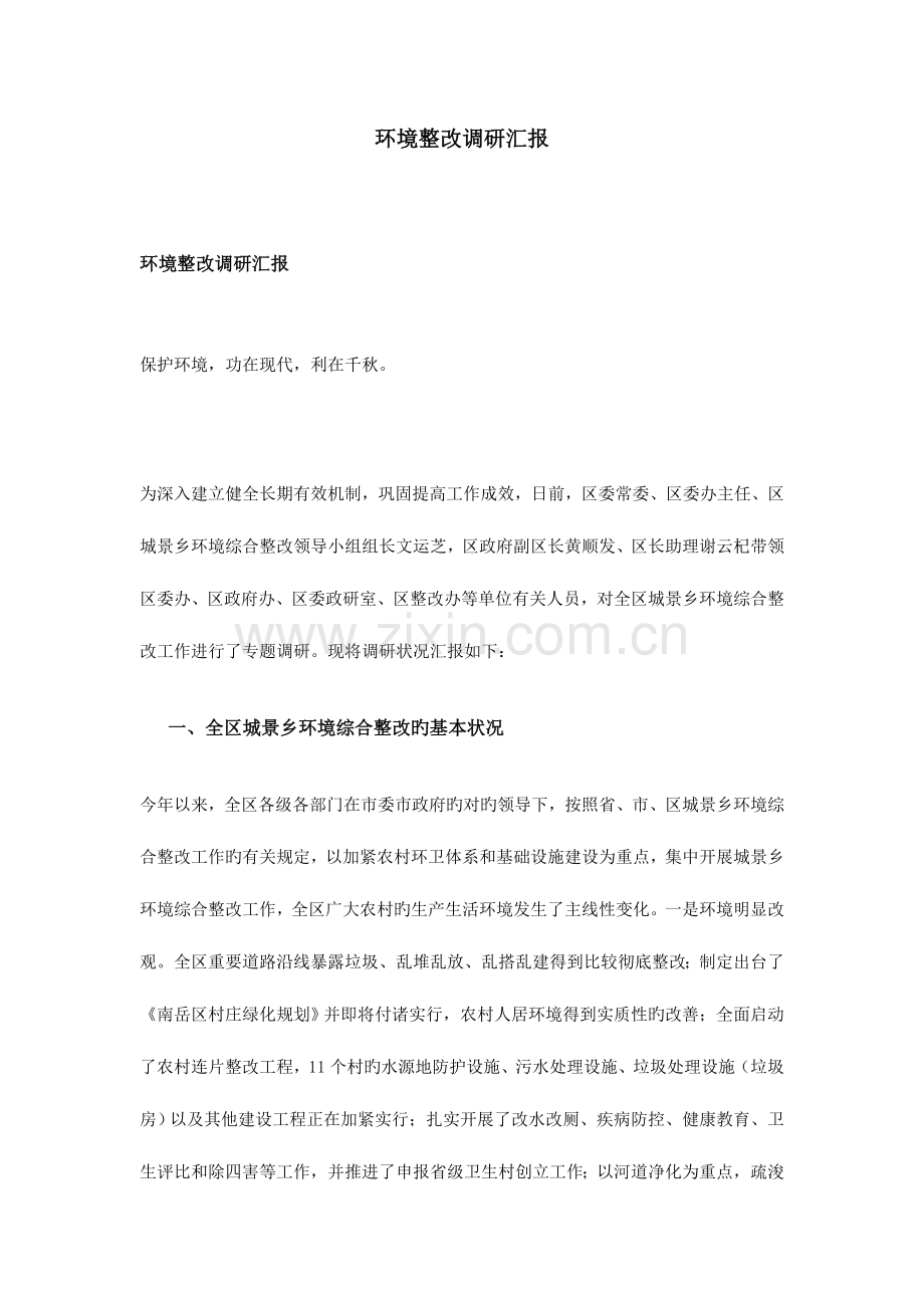 环境整治调研报告.doc_第1页