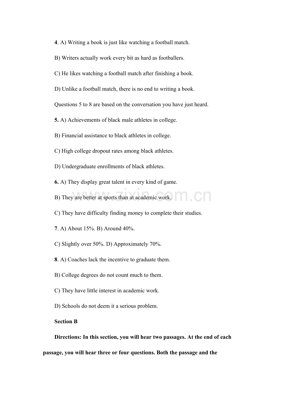 2023年6月英语六级第一套及答案解析.docx_第2页