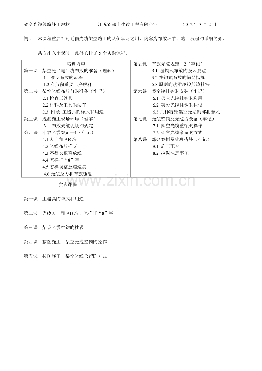 架空光缆施工教学.doc_第1页