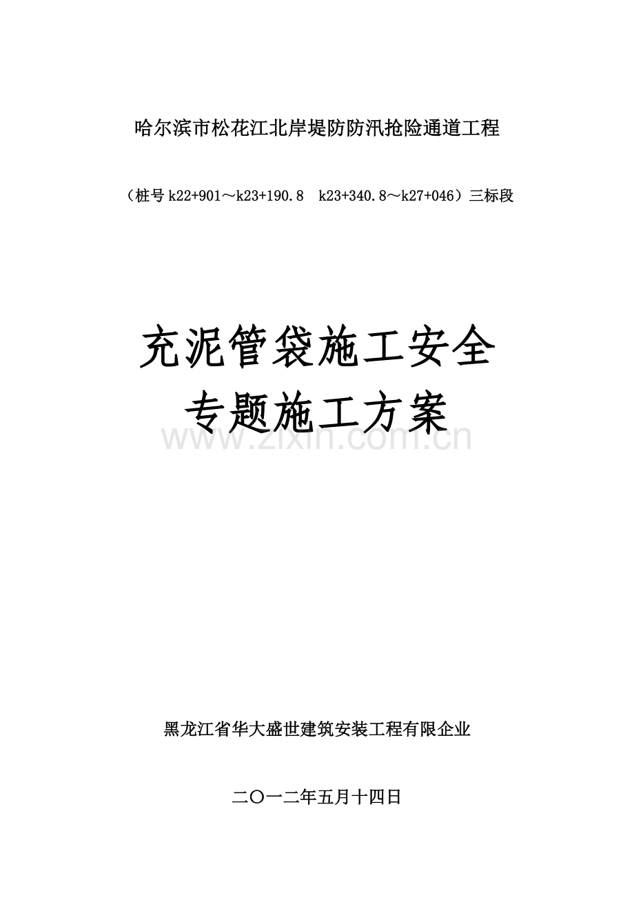 充泥管袋施工安全专项施工方案.doc_第1页