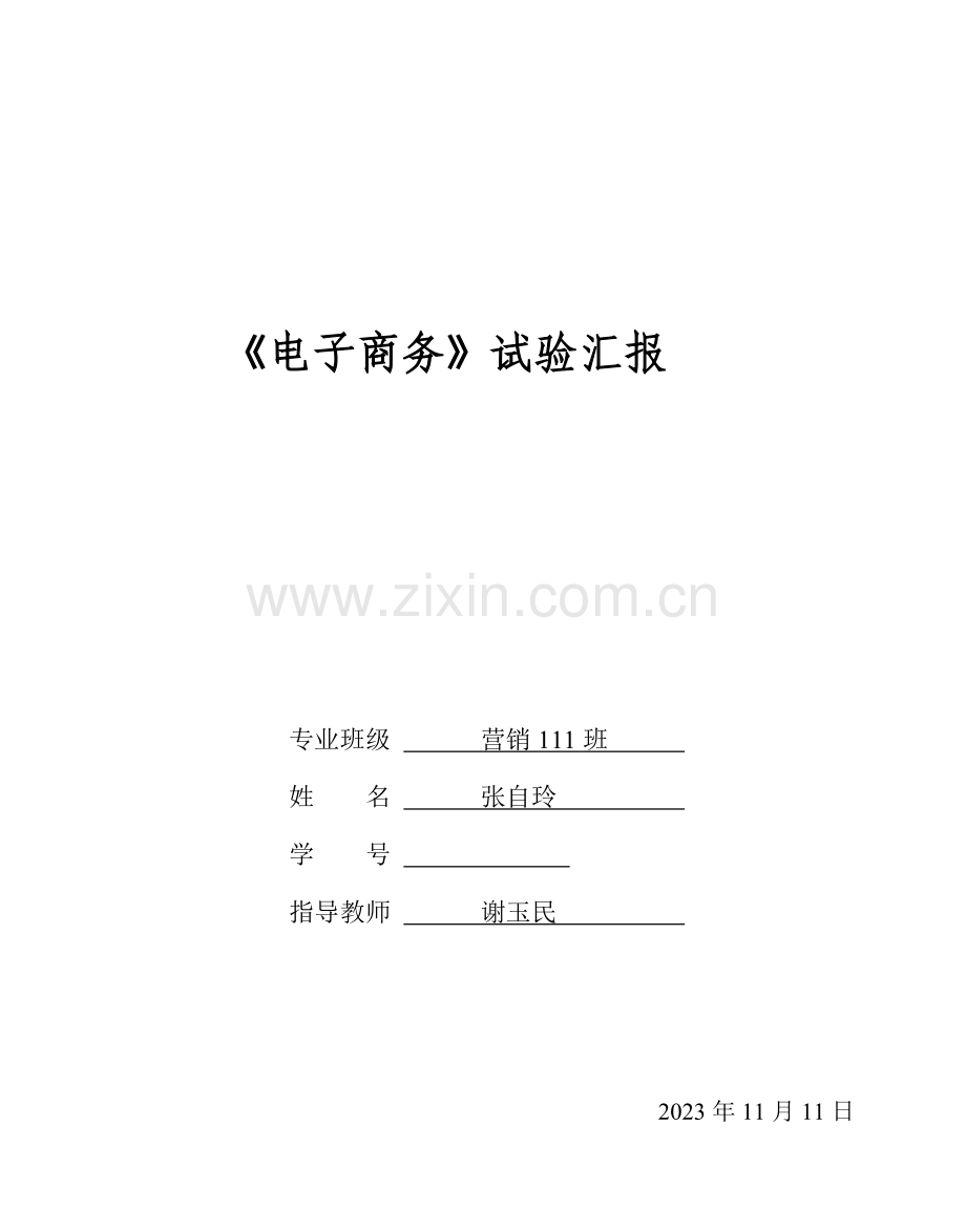 2023年电子商务实验报告网上调查.doc_第1页