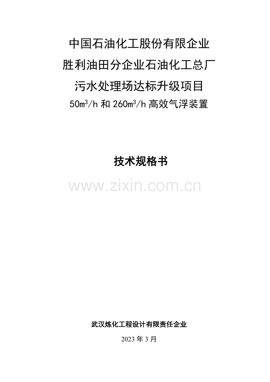 高效气浮装置技术规格书.doc_第1页