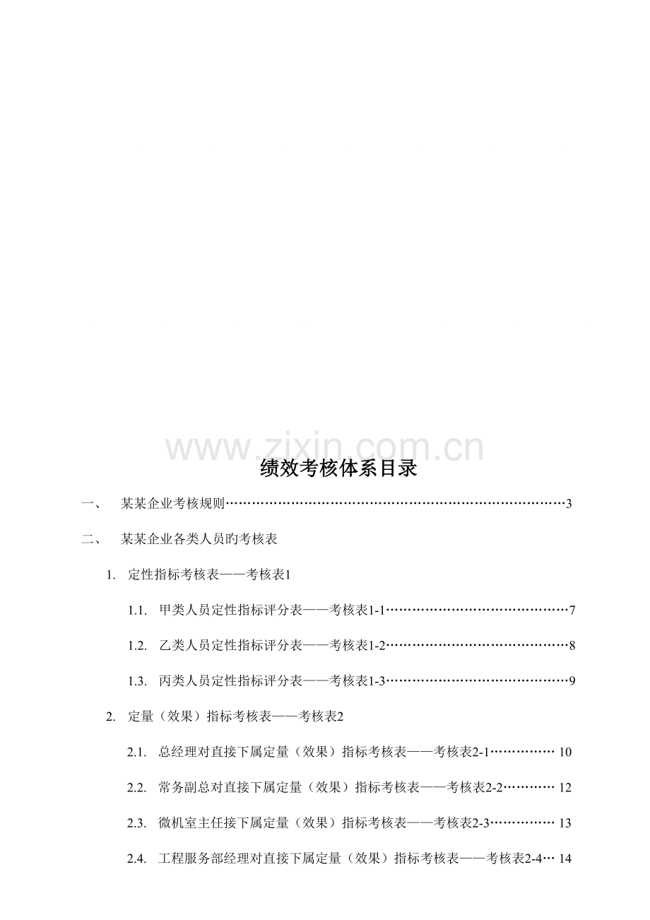 2023年制造业企业年绩效考核全套考核指标.doc_第1页