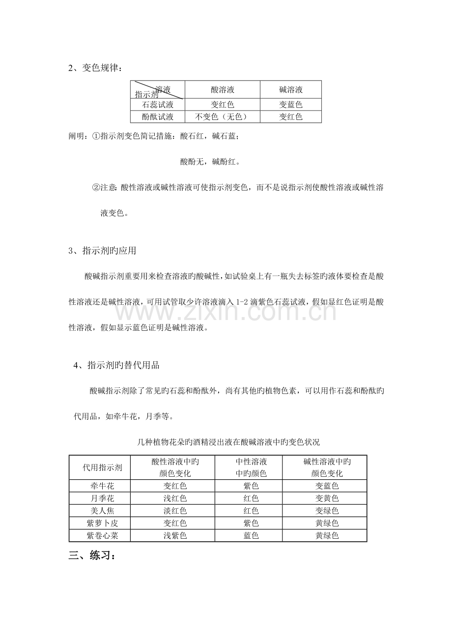 2023年九年级化学酸碱中和反应知识点总结及习题有答案汇总.doc_第2页