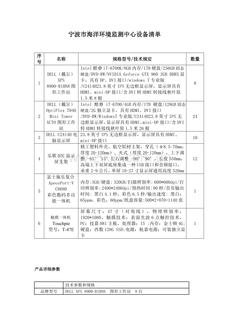 技术参数和规格宁波.doc_第1页