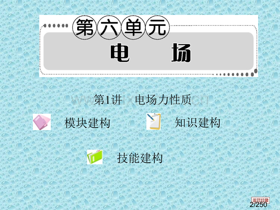 《金太阳考案》一轮复习课件第6单元-电场市公开课获奖课件省名师优质课赛课一等奖课件.ppt_第2页