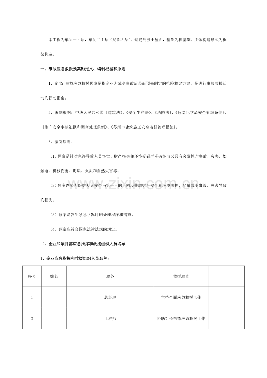 施工现场案全事故应急预案(已经通过安全备案)模板.doc_第2页