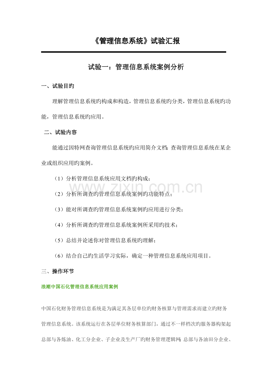 2023年管理信息系统实验报告新编.doc_第1页