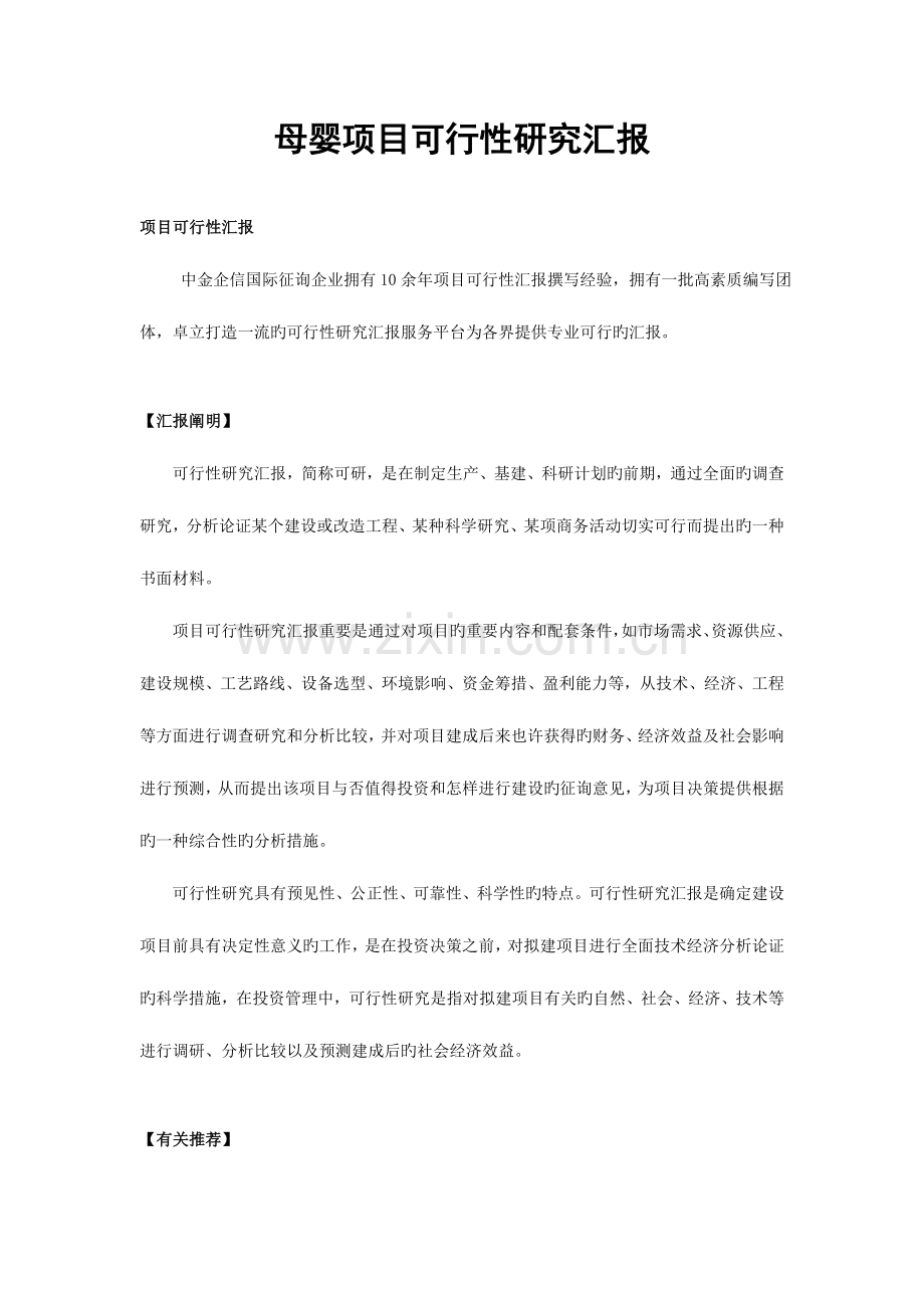 母婴项目可行性研究报告.doc_第1页