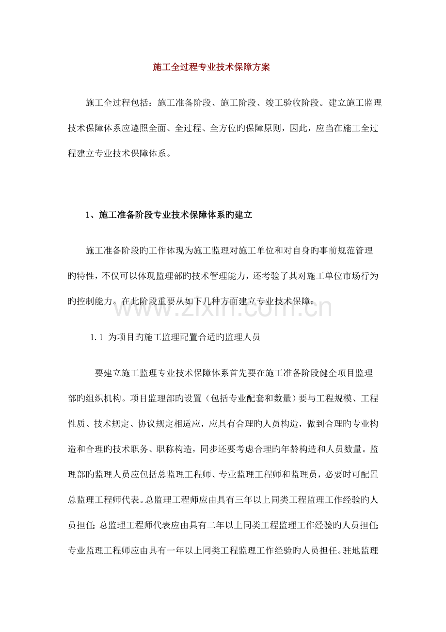 施工全过程专业技术保障方案.doc_第1页