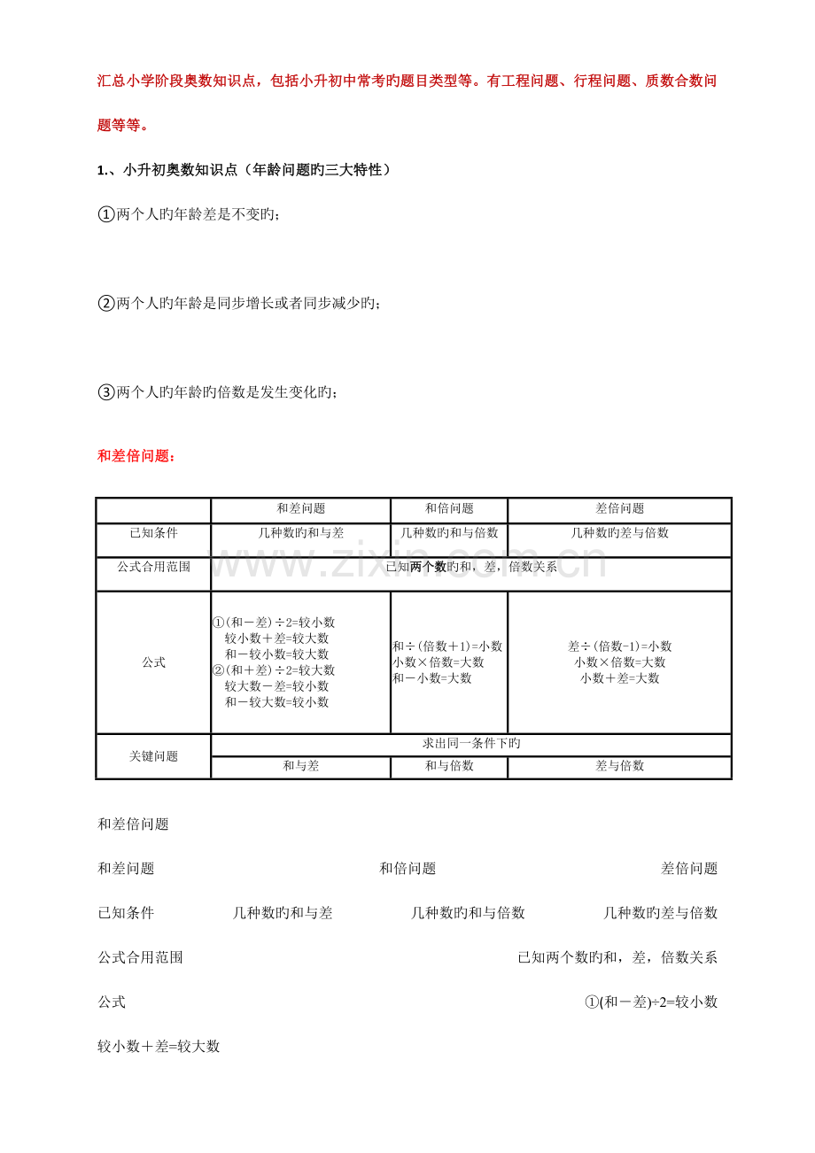 2023年小升初奥数知识点整理.doc_第1页