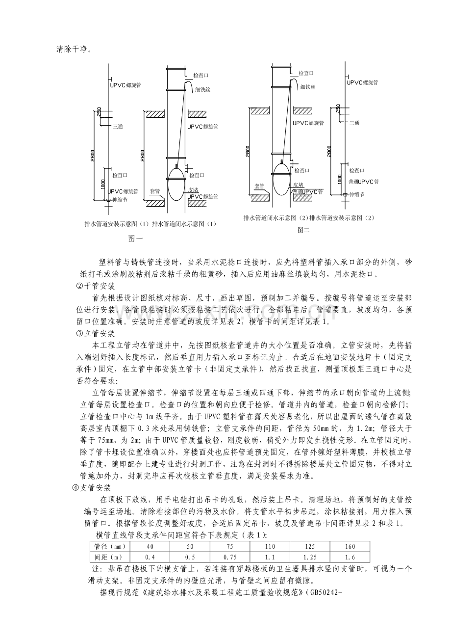 UPVC排水塑料管及灌水试验施工工法(NW-04)[1].doc_第2页
