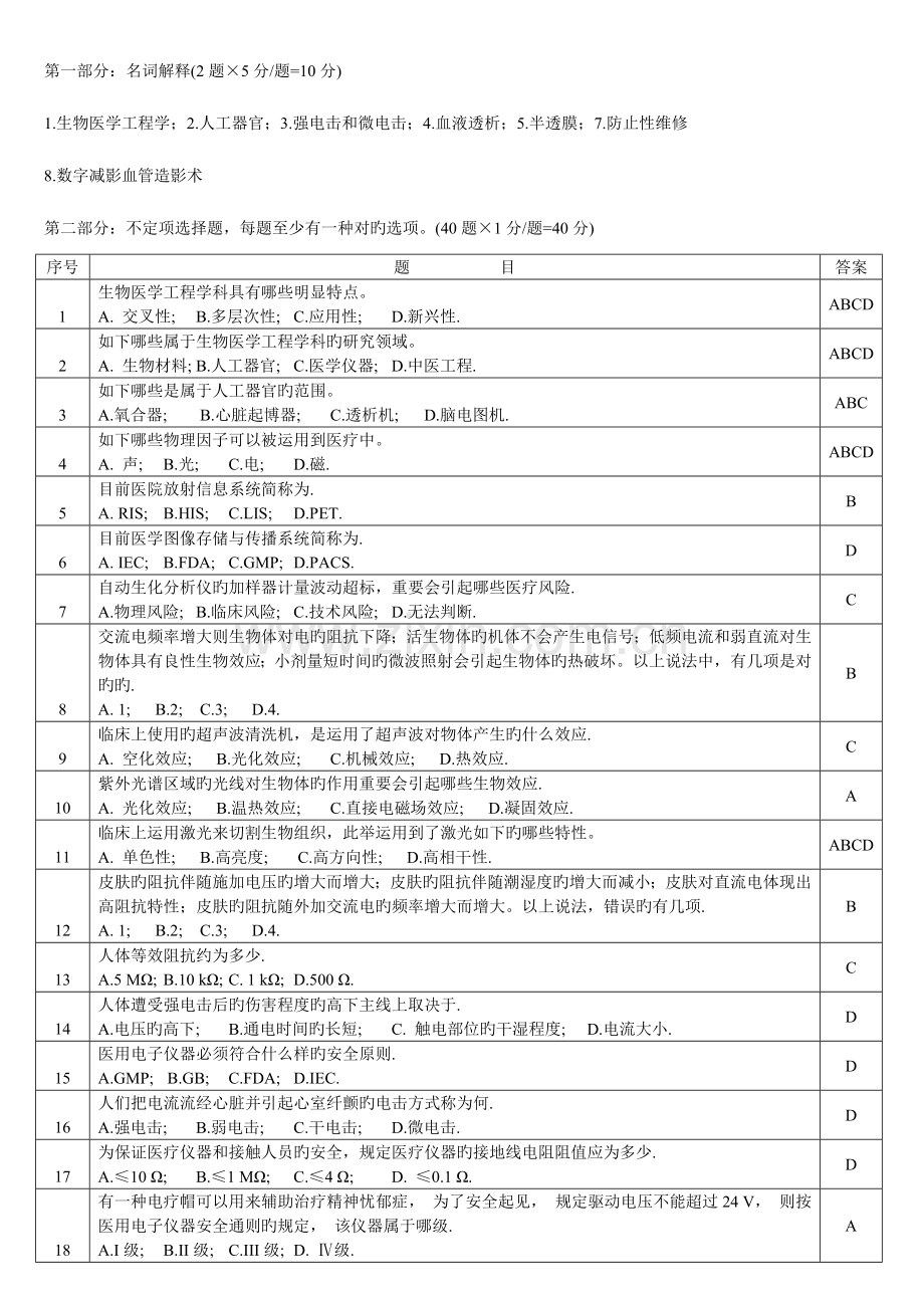 2023年临床医学工程技术考试题库.doc_第1页