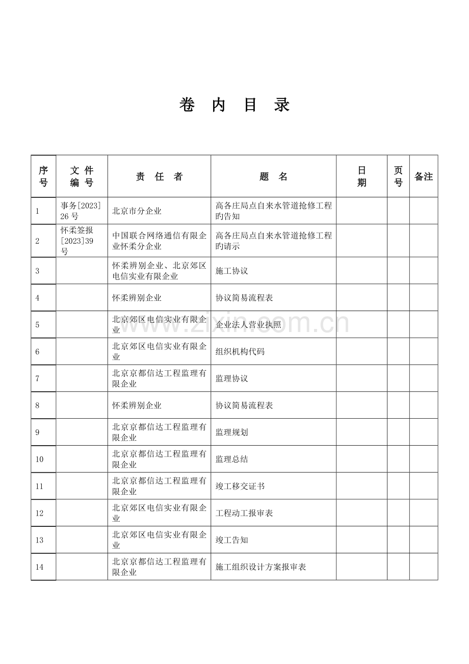 高各庄局点自来水抢修工程.doc_第2页