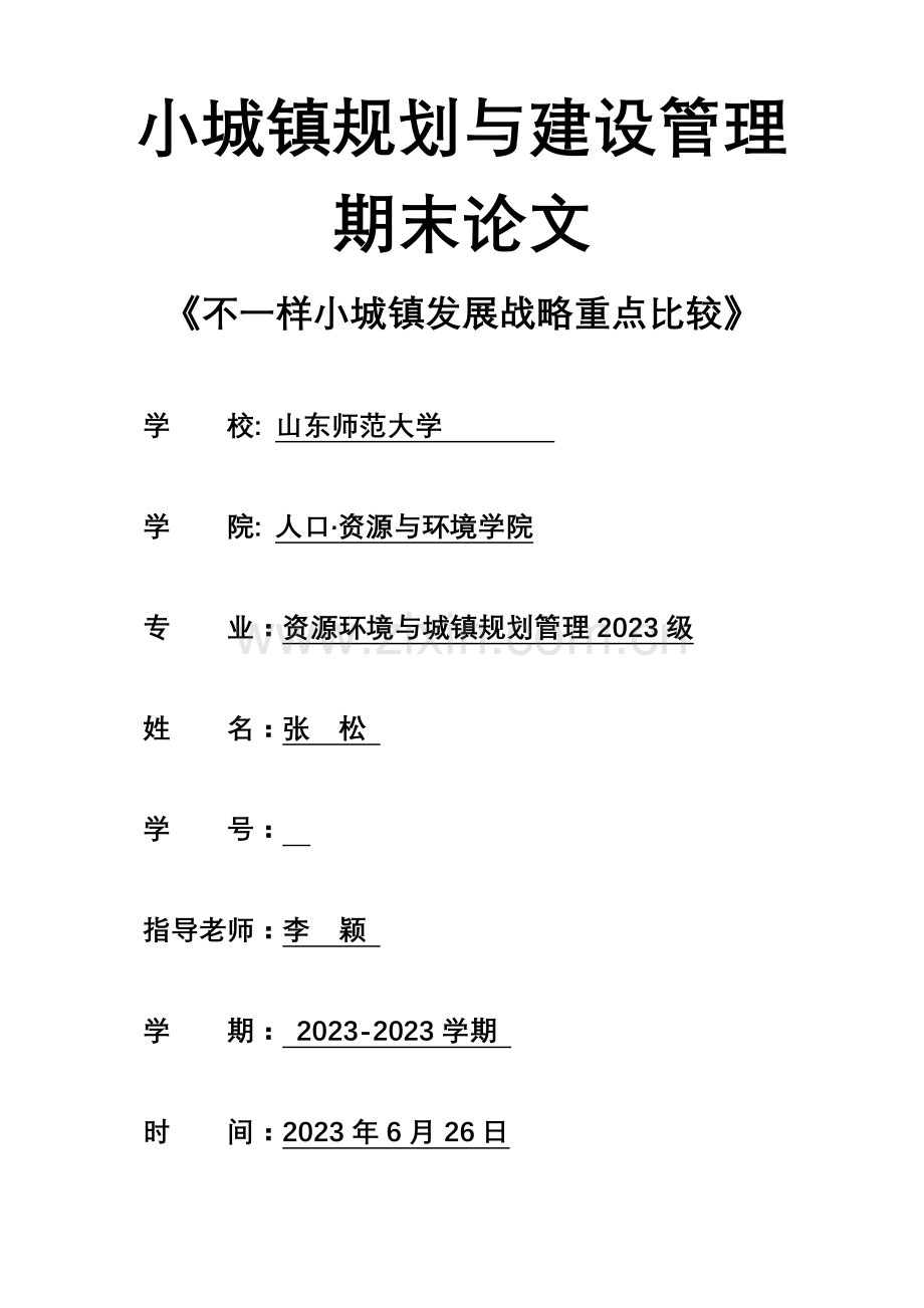 张松不同小城镇发展战略重点.doc_第1页