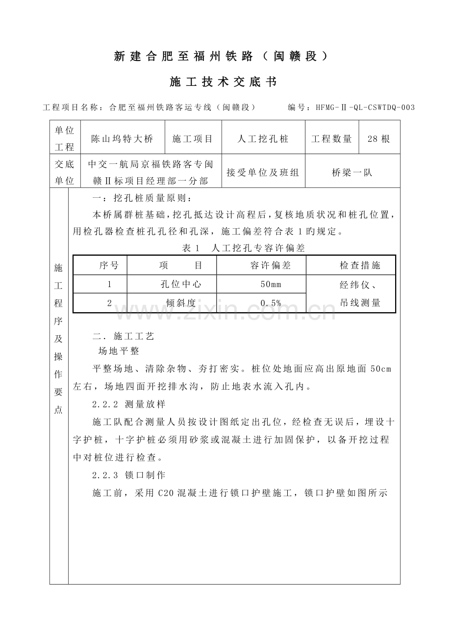 陈山坞特大桥人工挖孔桩施工技术交底.doc_第1页