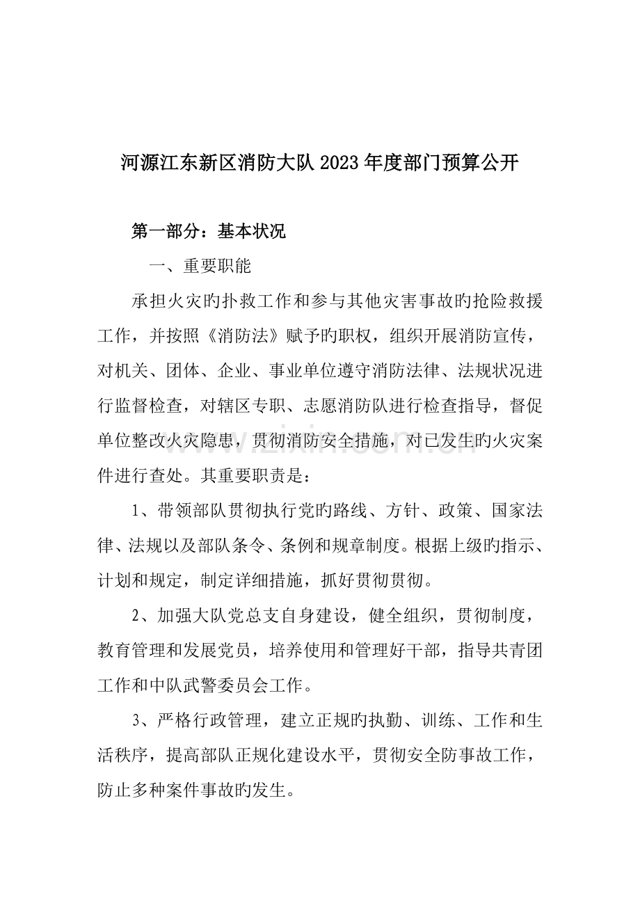 河源江东新区消防大队部门预算公开.doc_第1页