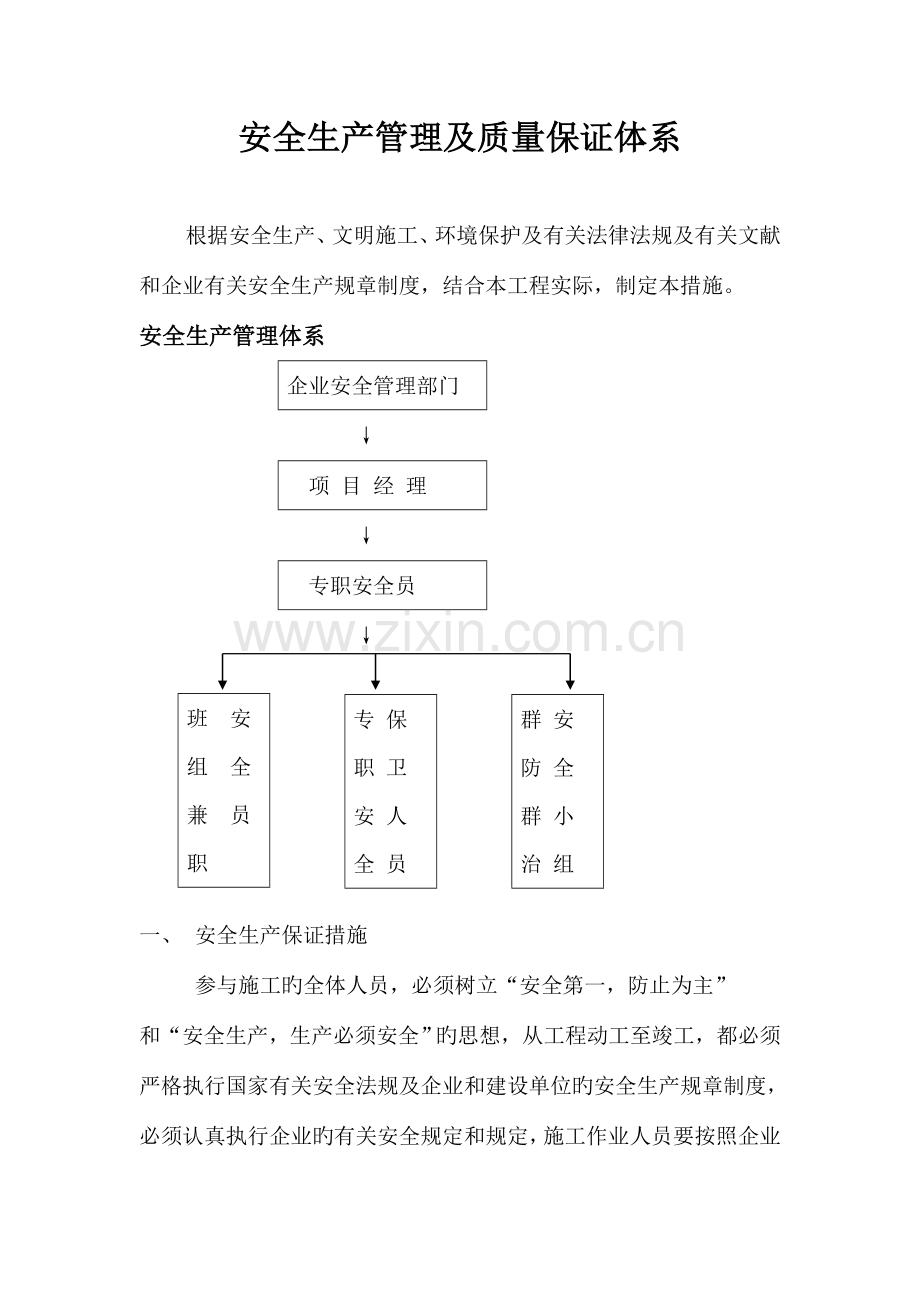 安全生质量管理及质量保证体系.doc_第1页