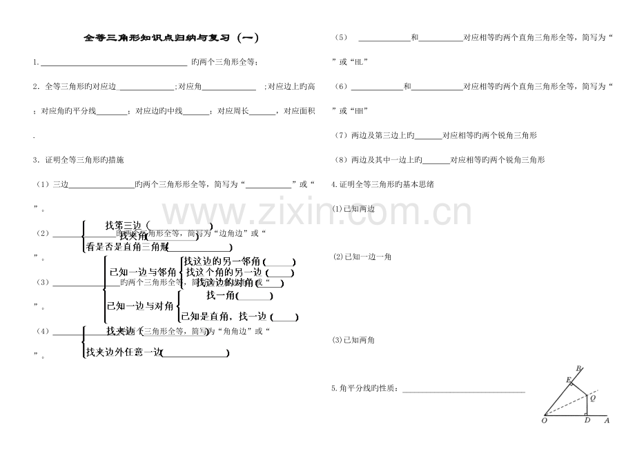 2023年全等三角形全章知识点归纳与复习习题.doc_第1页