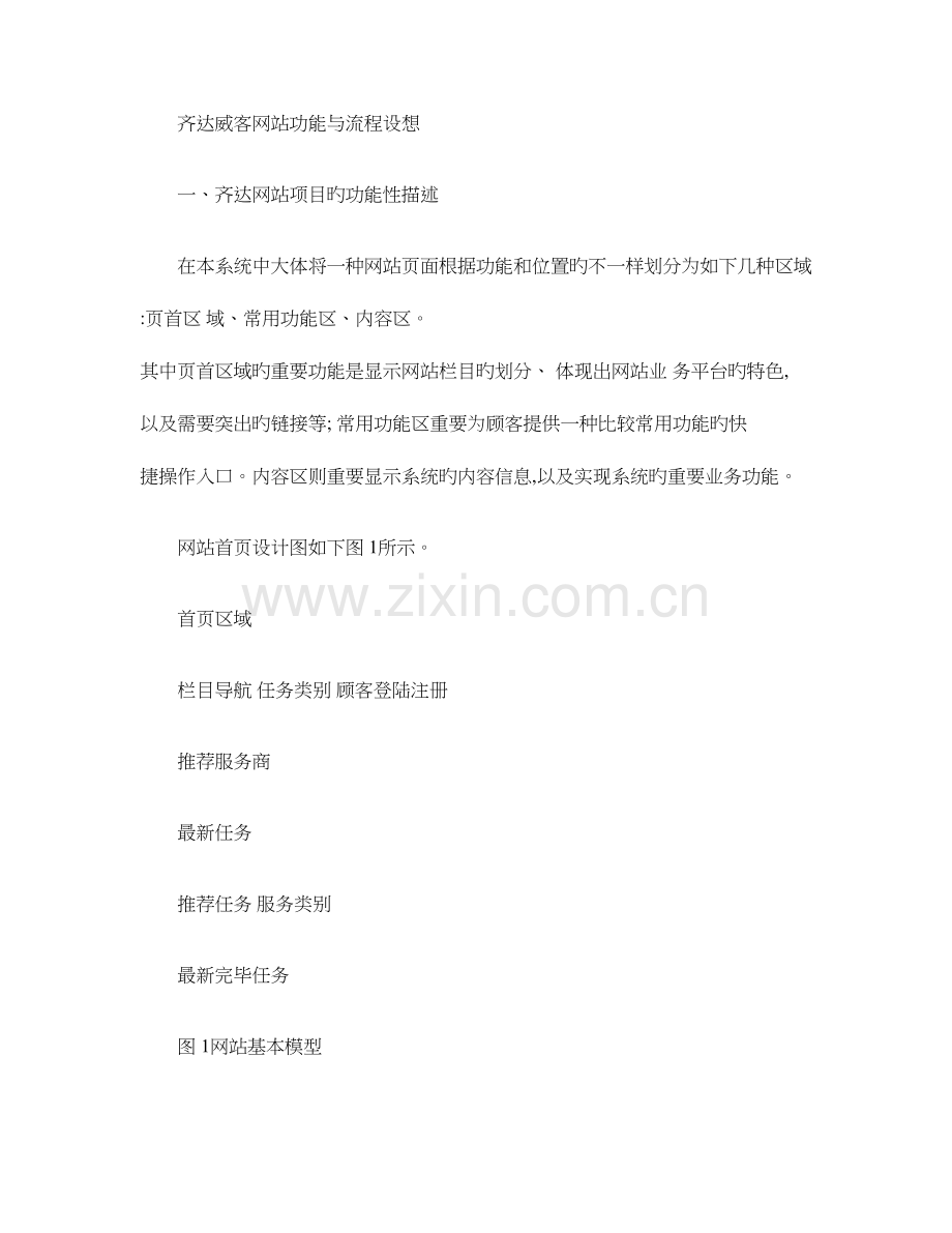 威客网站功能与业务流程架构(2).doc_第1页