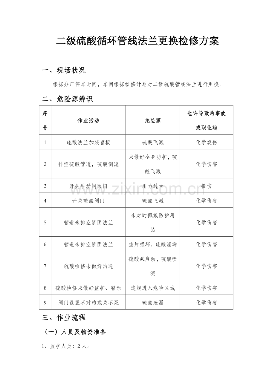 硫酸管道检修方案.doc_第1页