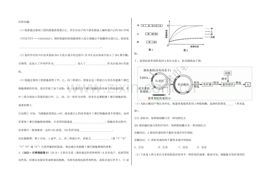 基因工程高考题附答案.doc_第2页