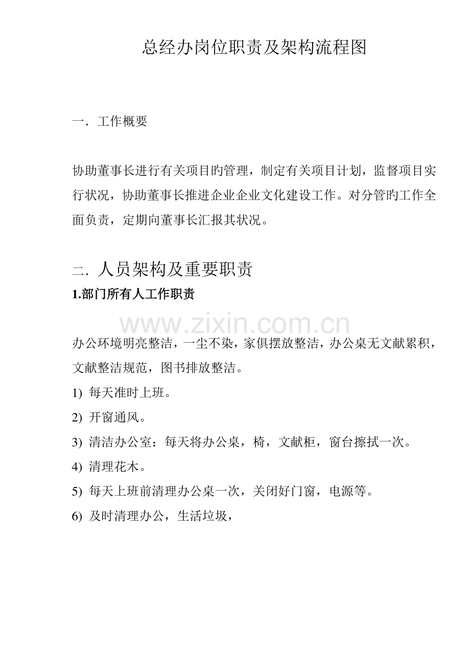 总经办岗位职责及架构流程图.doc_第1页