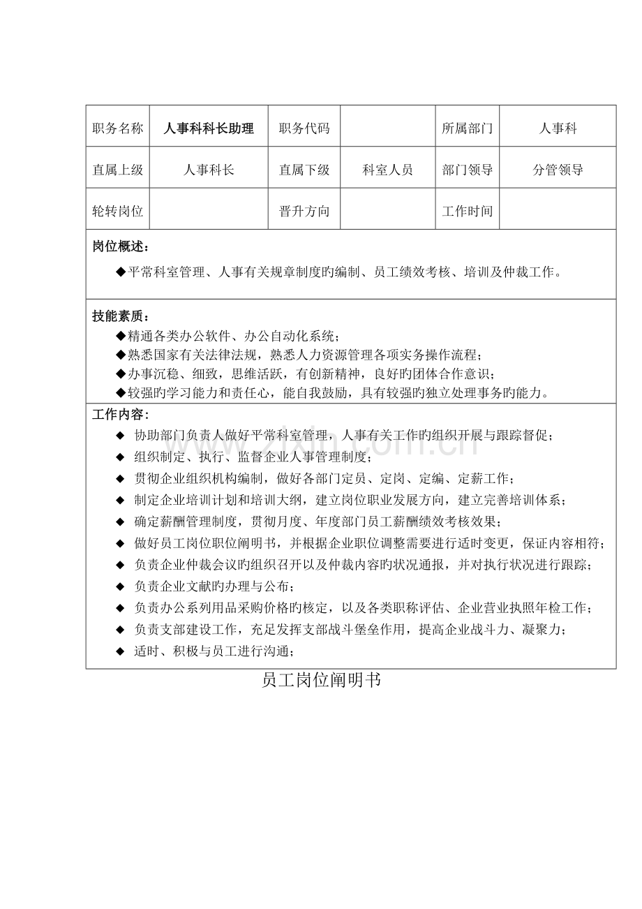 员工岗位说明书.doc_第2页