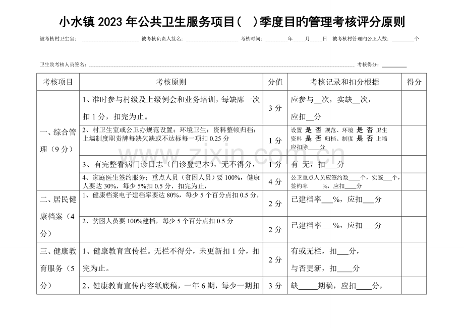 村级季度公卫考核评分细则标准.doc_第1页
