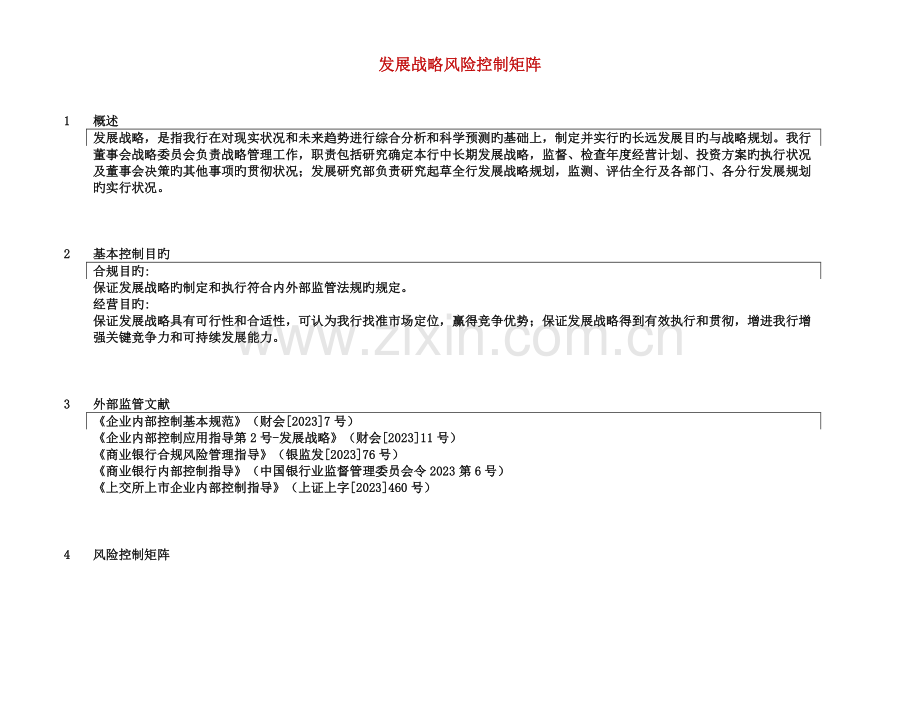 发展战略风险控制矩阵.docx_第1页