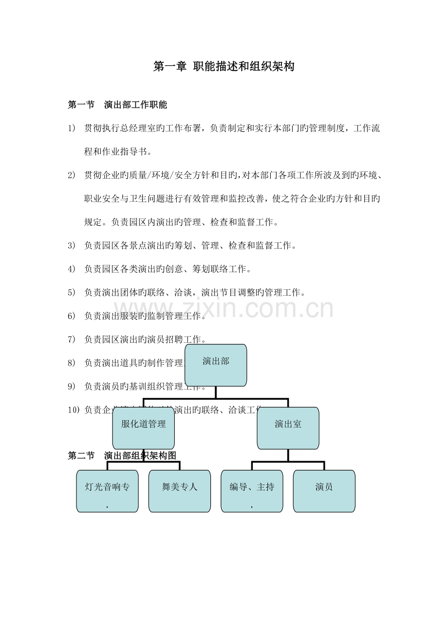 表演部岗位职责.doc_第1页