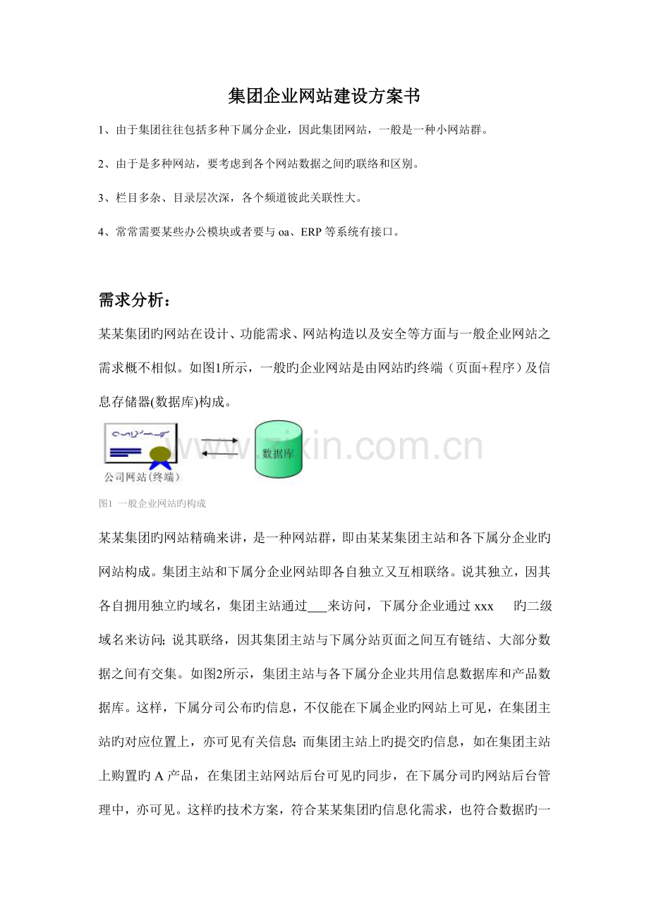 集团企业网站建设方案书.doc_第1页