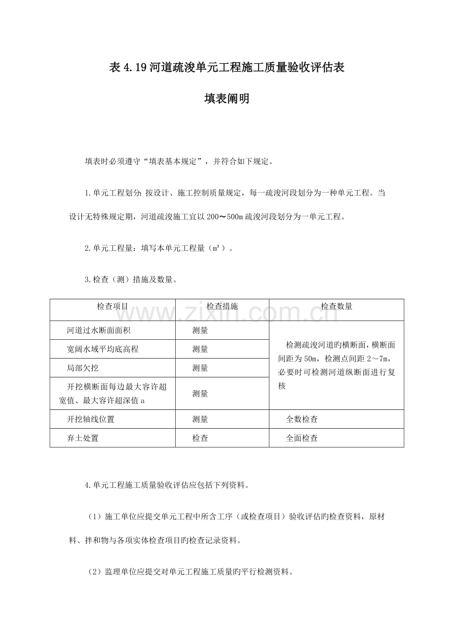 河道疏浚单元工程验收评定表.docx_第1页