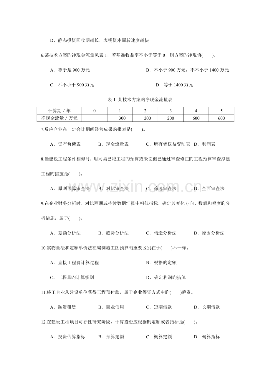 2023年中业网校一级建造师建设工程经济真题及答案.docx_第2页
