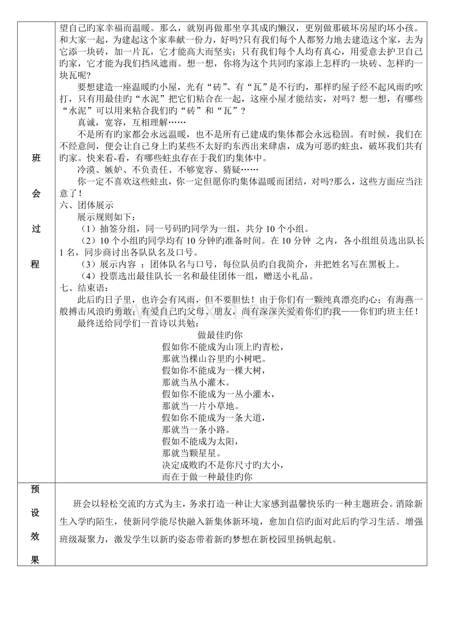 新生入学第一次主题班会设计方案.doc_第2页