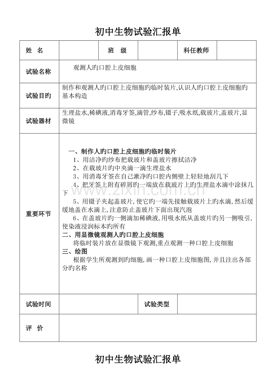 2023年初中生物实验报告单分组.doc_第2页