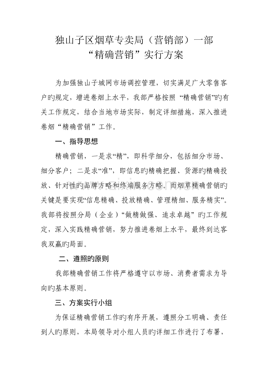 一部精准营销实施方案.doc_第1页