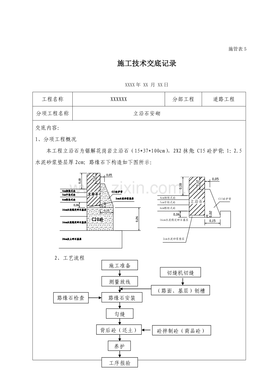 立沿石安装技术交底.doc_第1页
