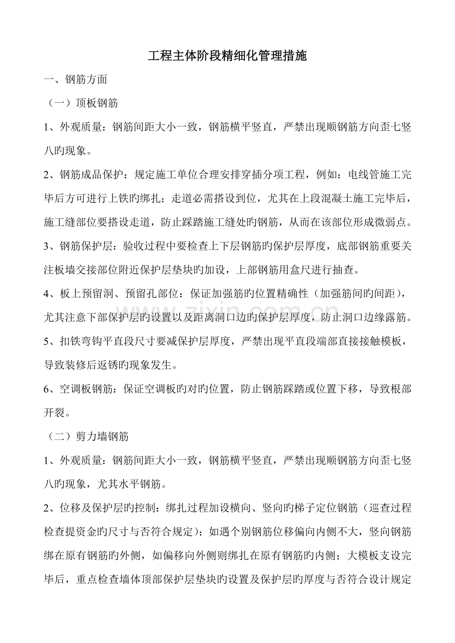 工程主体阶段精细化管理措施.doc_第1页