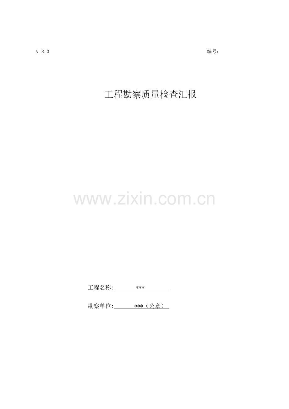 工程勘察质量检查报告范本.doc_第1页