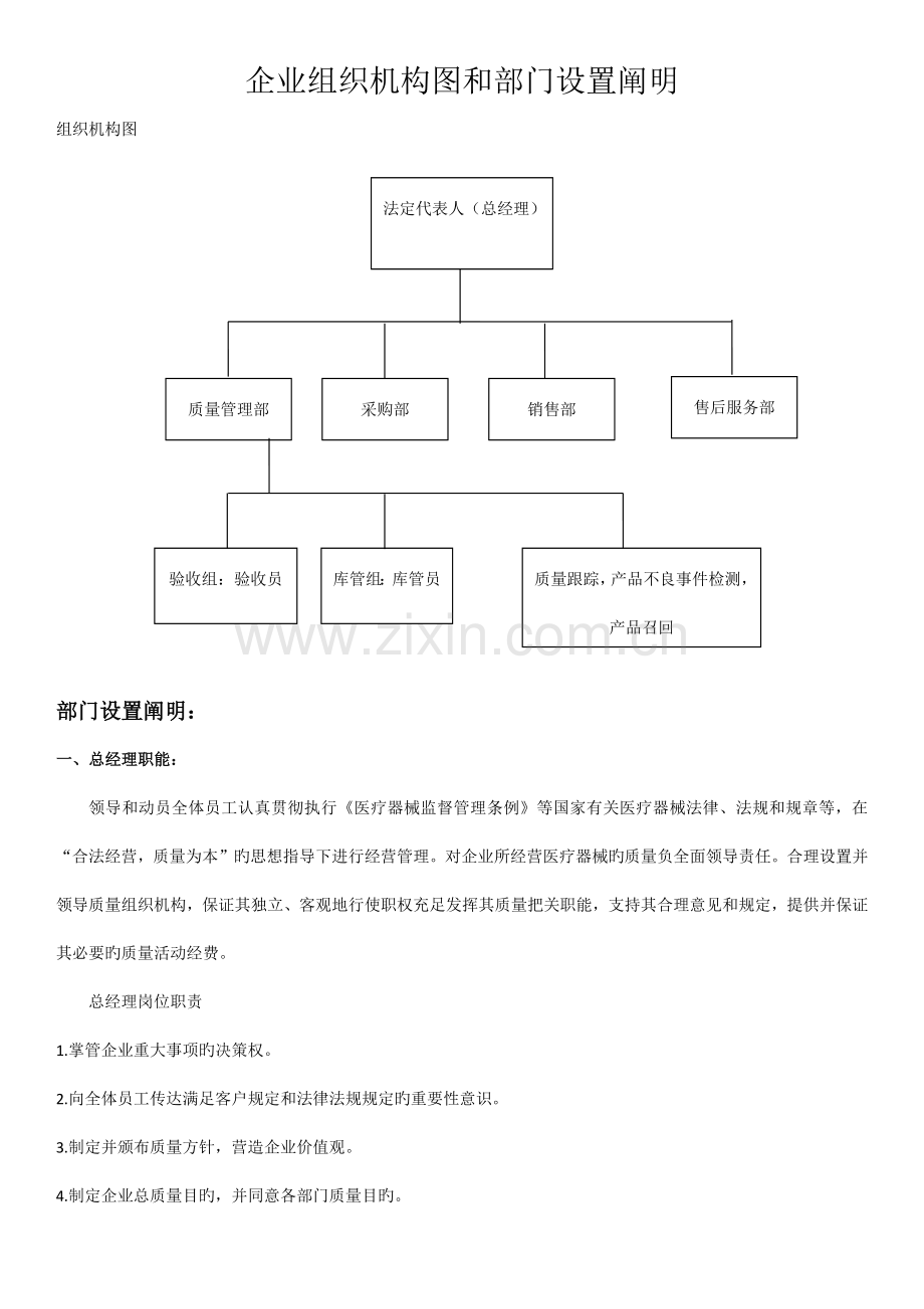 组织机构图和部门设置说明.docx_第1页