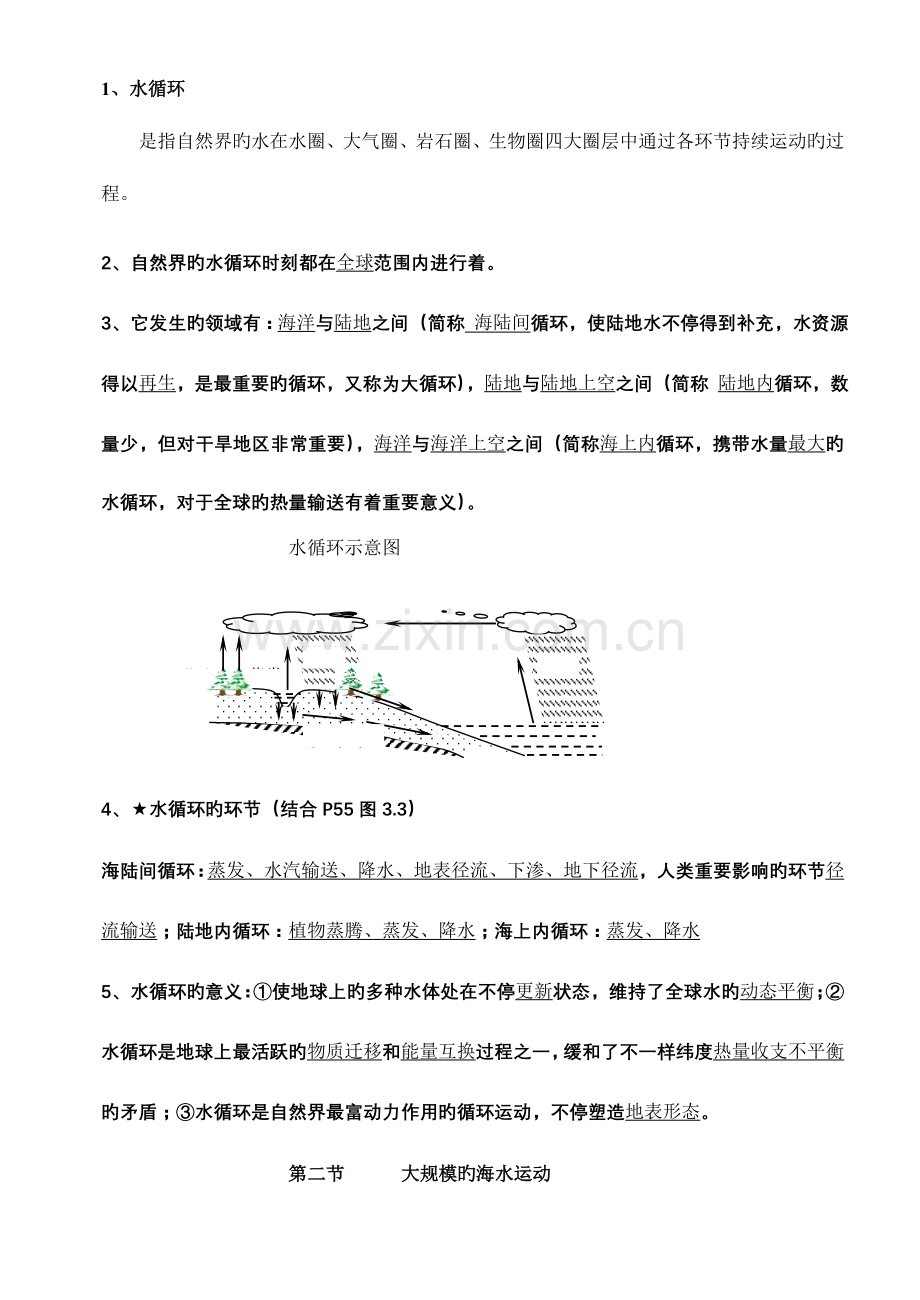 2023年人教版高中地理必修一地球上的水知识点.doc_第2页